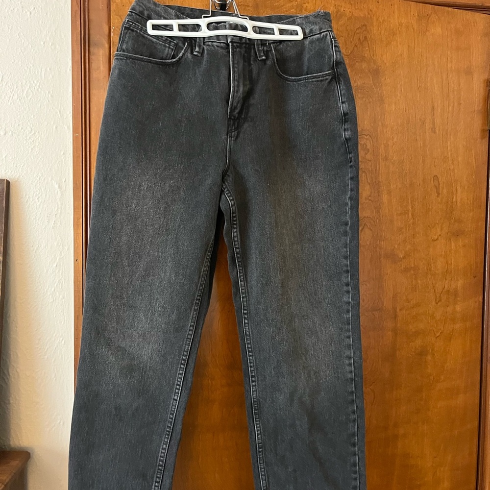 Good American High-Rise Washed Black Straight Jeans